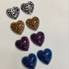 Xinrui resin flat-bottomed diamond polished heart 19 clothing earrings diy accessory details Picture